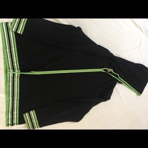 Misook Women's Black with Green Hooded Jacket